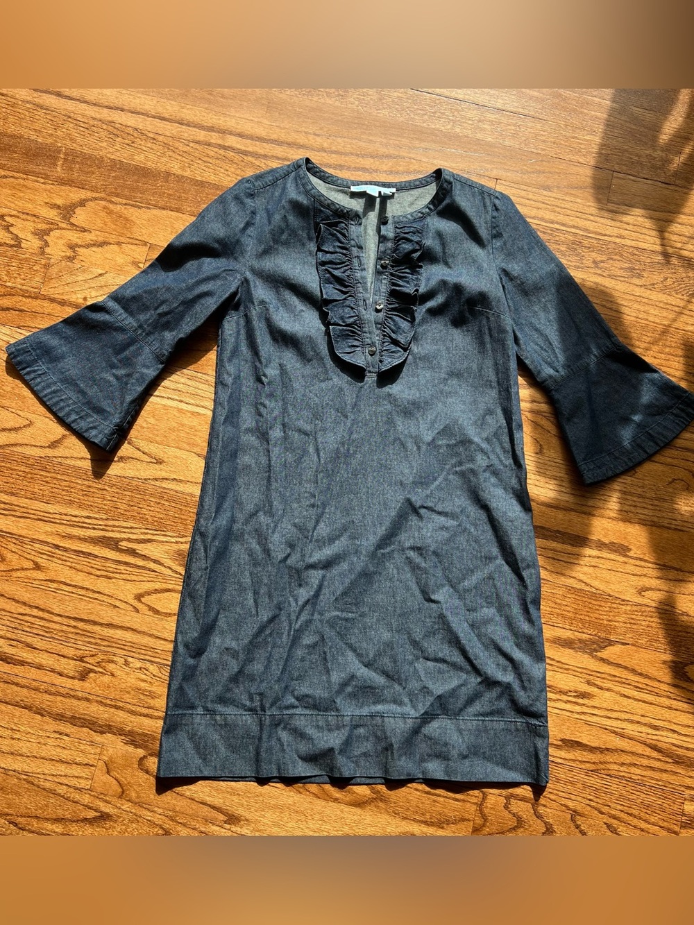 Draper James Denim Ruffle Shift Dress